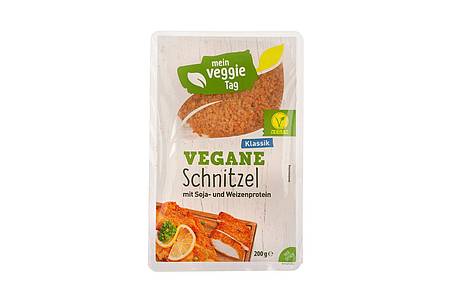 Der Preistipp der Warentester: «Mein Veggie Tag, Vegane Schnitzel Klassik» von Aldi. Zwei Veggieschnitzel kosten 2,39 Euro.