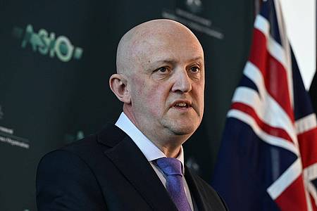 Mike Burgess, Generaldirektor der Australian Security Intelligence Organisation ASIO, bei einer Pressekonferenz in Canberra.