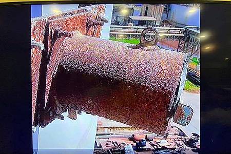 Dieses Videostandbild zeigt einen radioaktiven Zylinder, der aus einem Dampfkraftwerk in Thailands östlicher Provinz Prachinburi verschwunden ist.