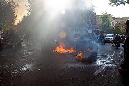 Straßenszene bei Protesten Ende Oktober in der iranischen Hauptstadt.