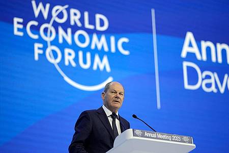 «Wir werden weiter ein so großer Unterstützer bleiben»: Bundeskanzler Olaf Scholz in Davos.